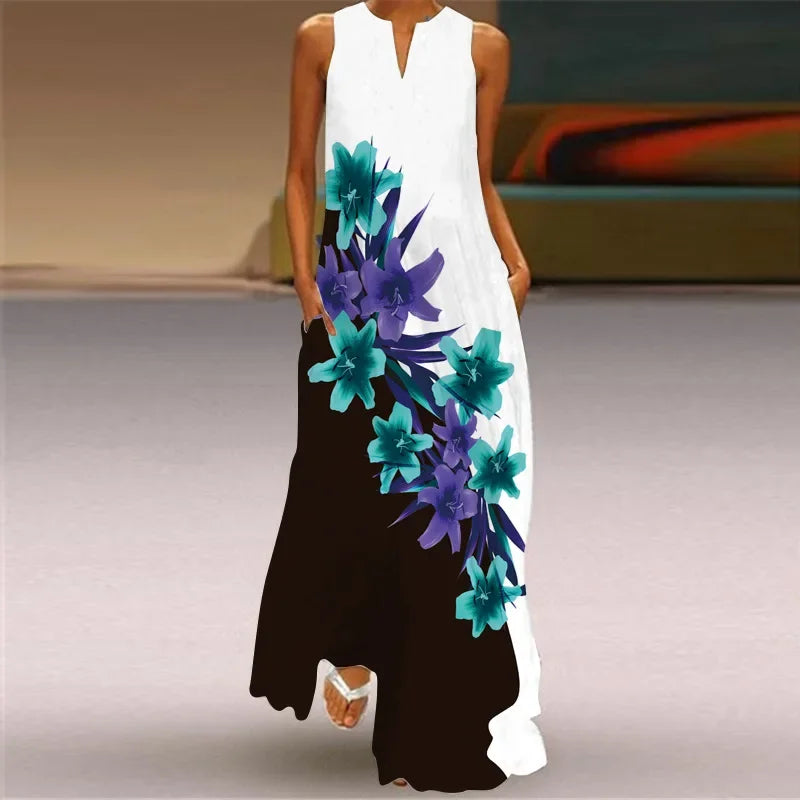 Vestido Línea A Floral Estampado