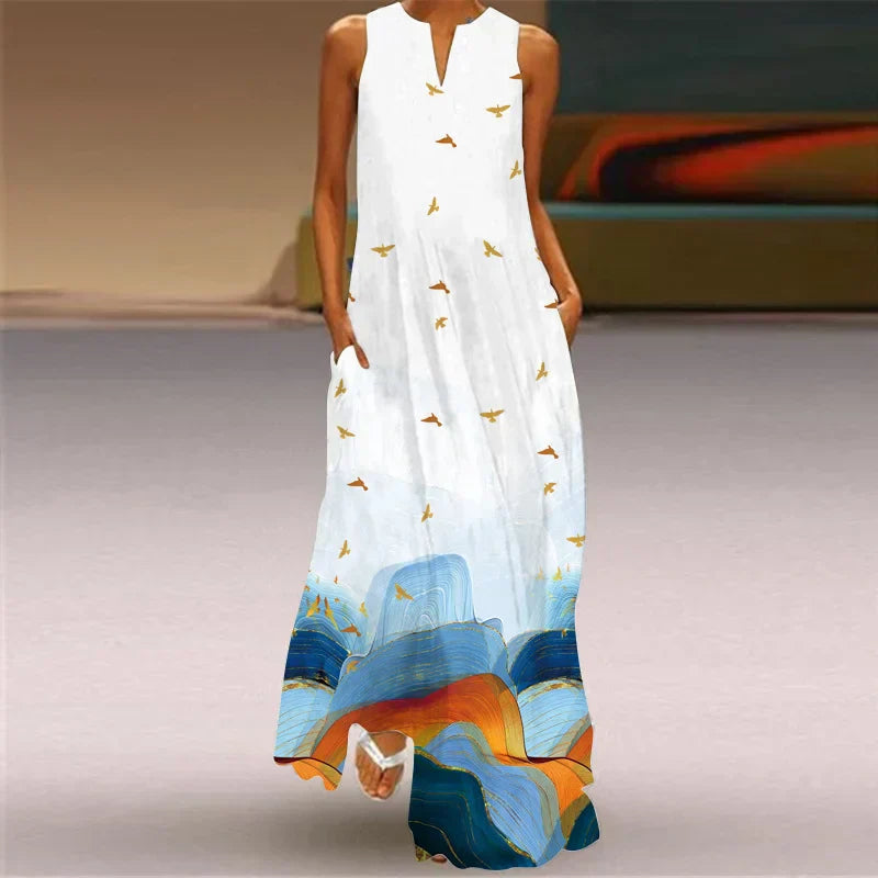 Vestido Línea A Floral Estampado