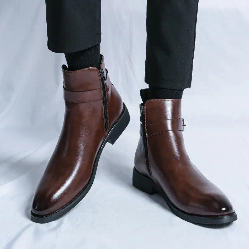 Bottines Zippées à Boucle
