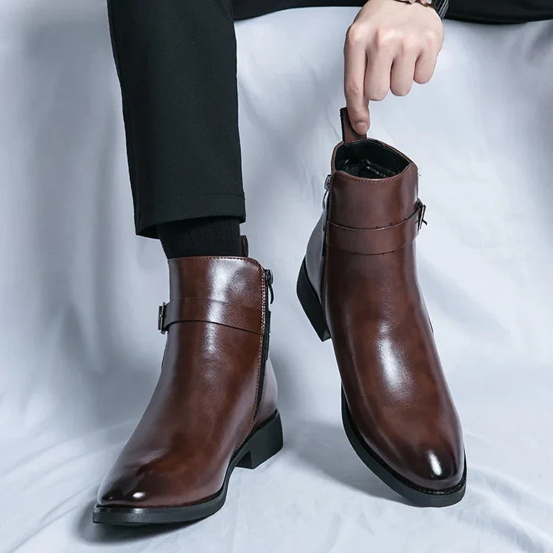 Bottines Zippées à Boucle