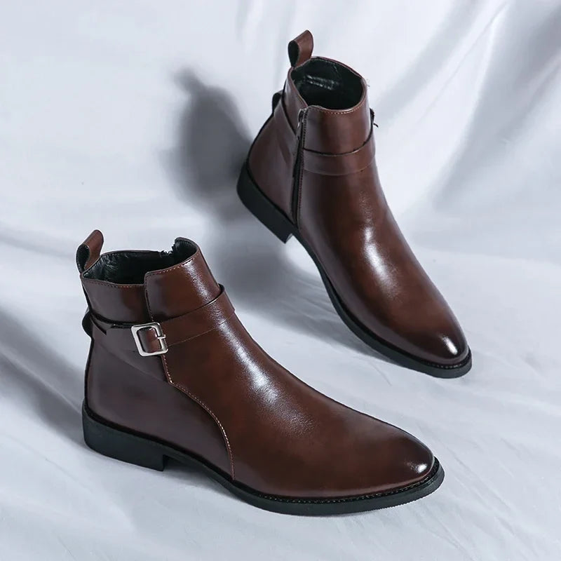 Bottines Zippées à Boucle