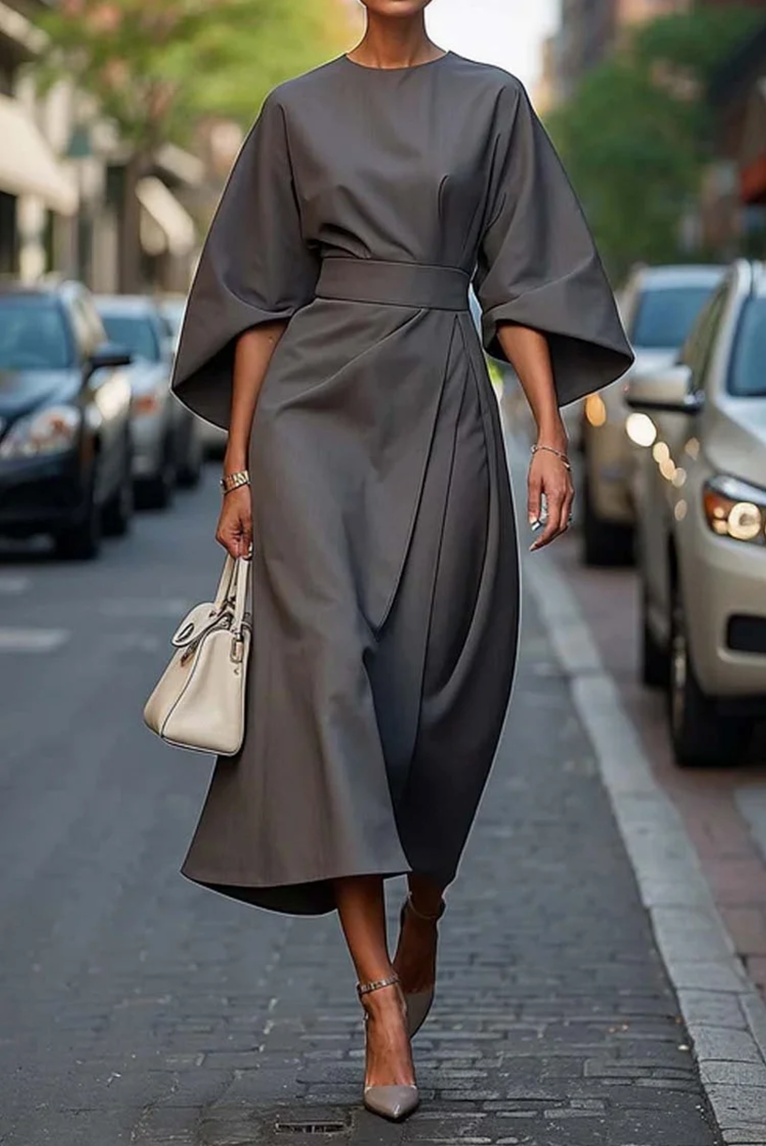 Vestido Manga Amplia