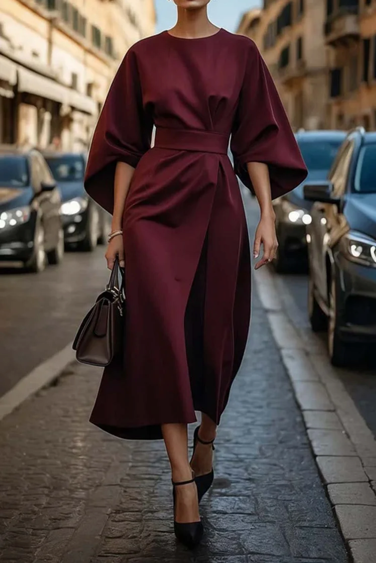 Vestido Manga Amplia