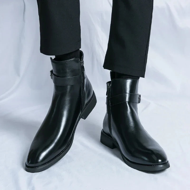 Bottines Zippées à Boucle