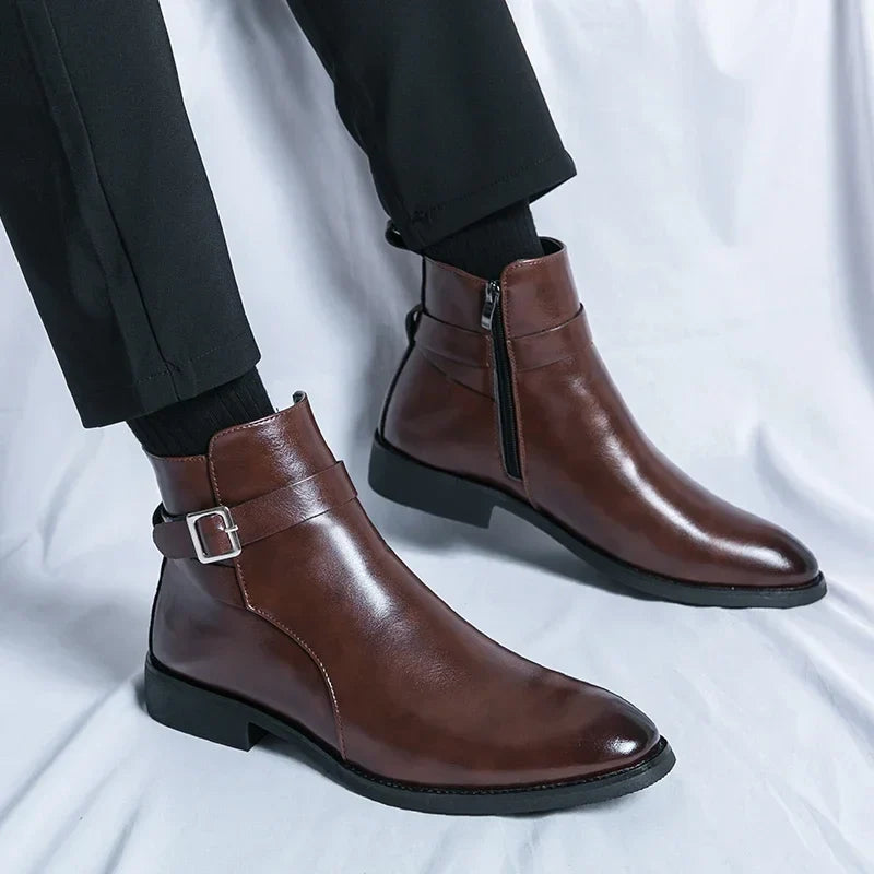 Bottines Zippées à Boucle