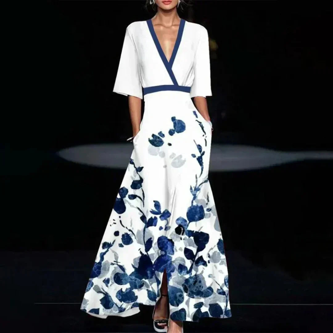 Robe florale croisée