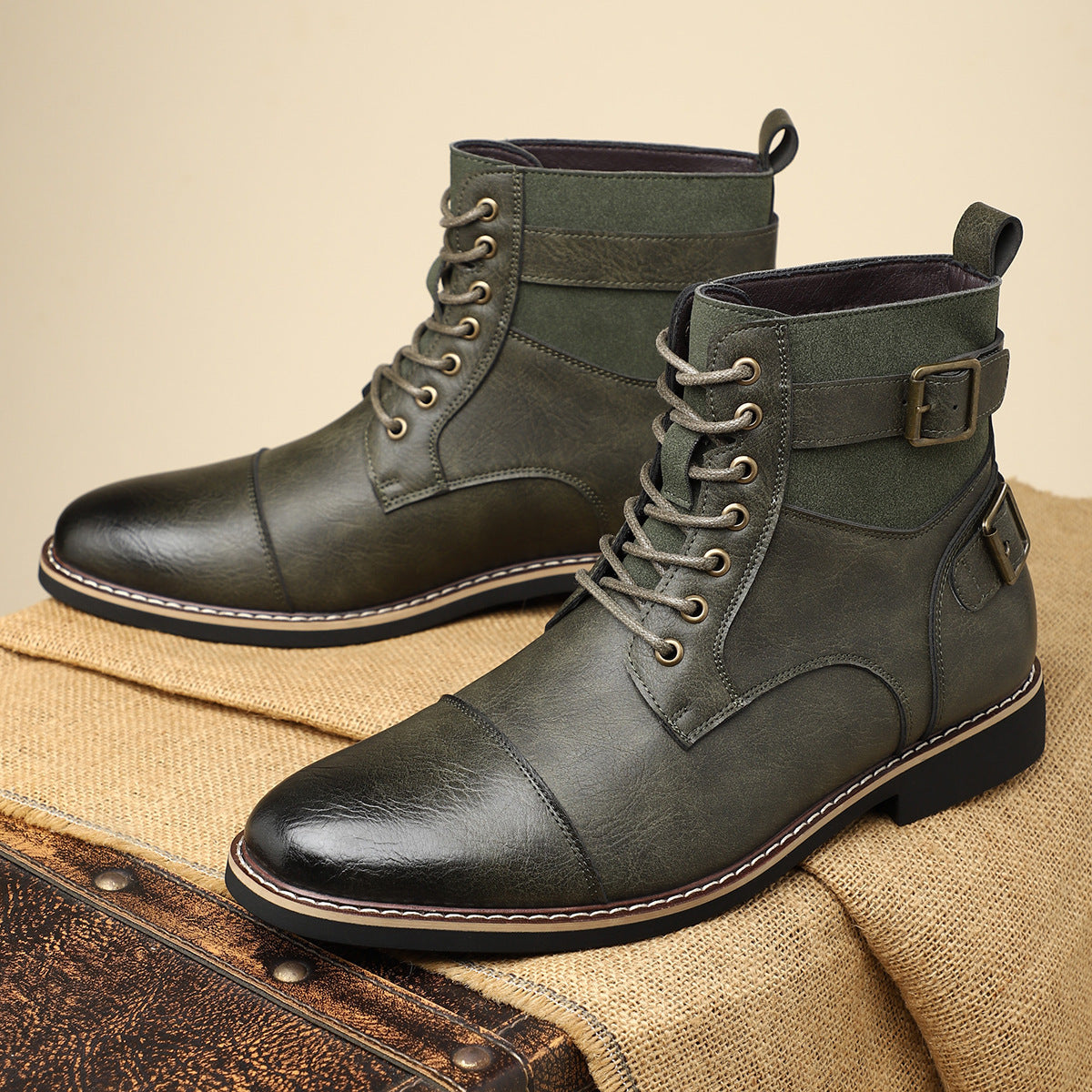 Bottines Lacées Double Boucle