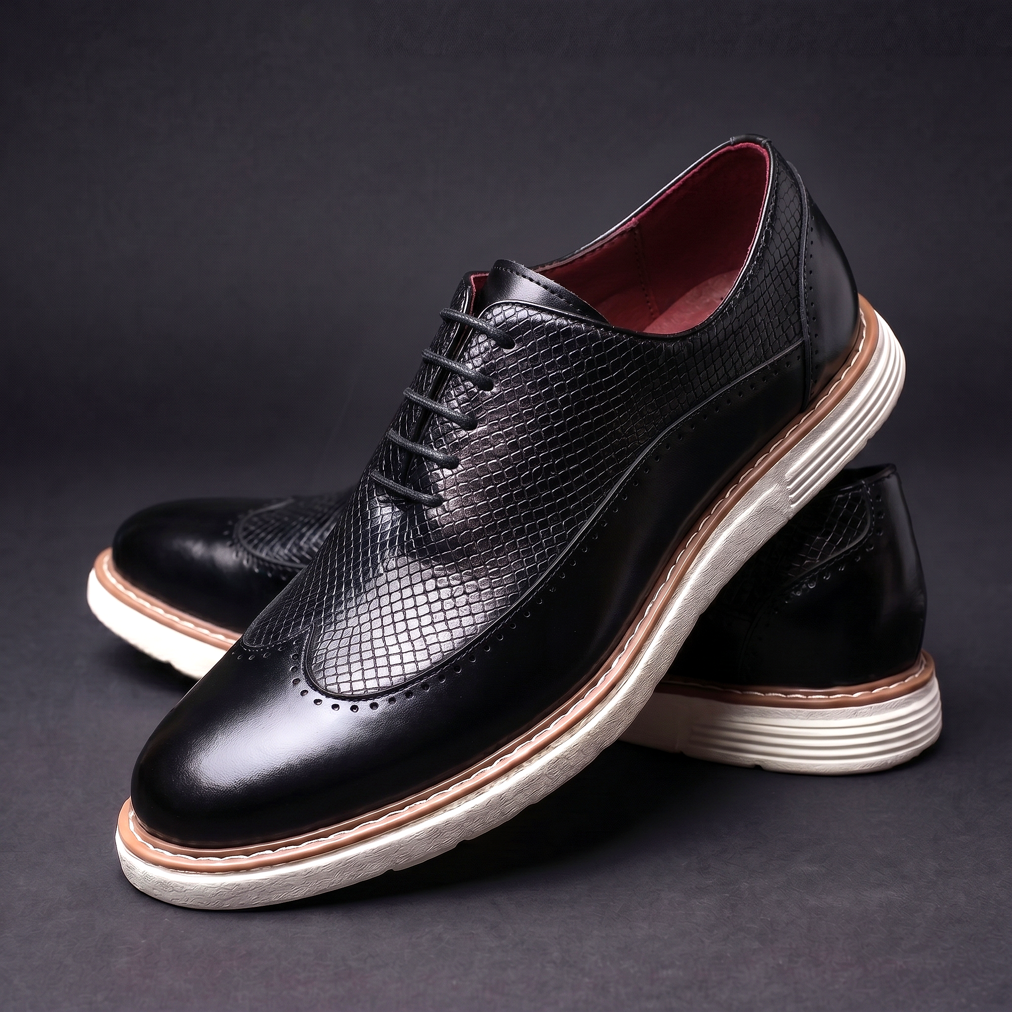 Baskets Brogue Effet Croco