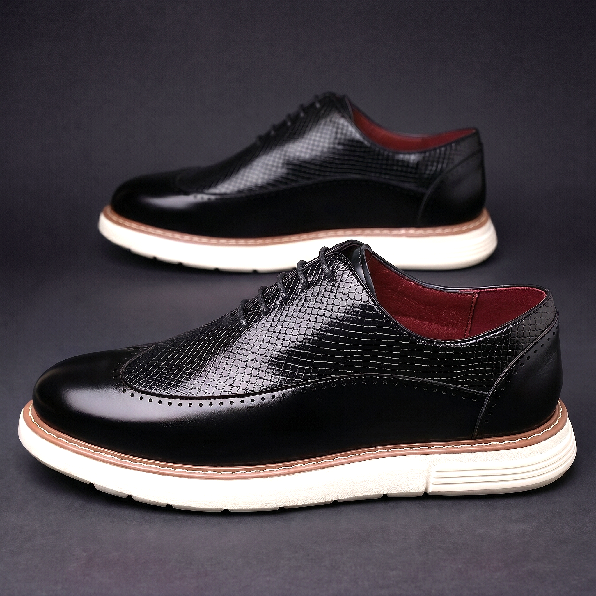Baskets Brogue Effet Croco