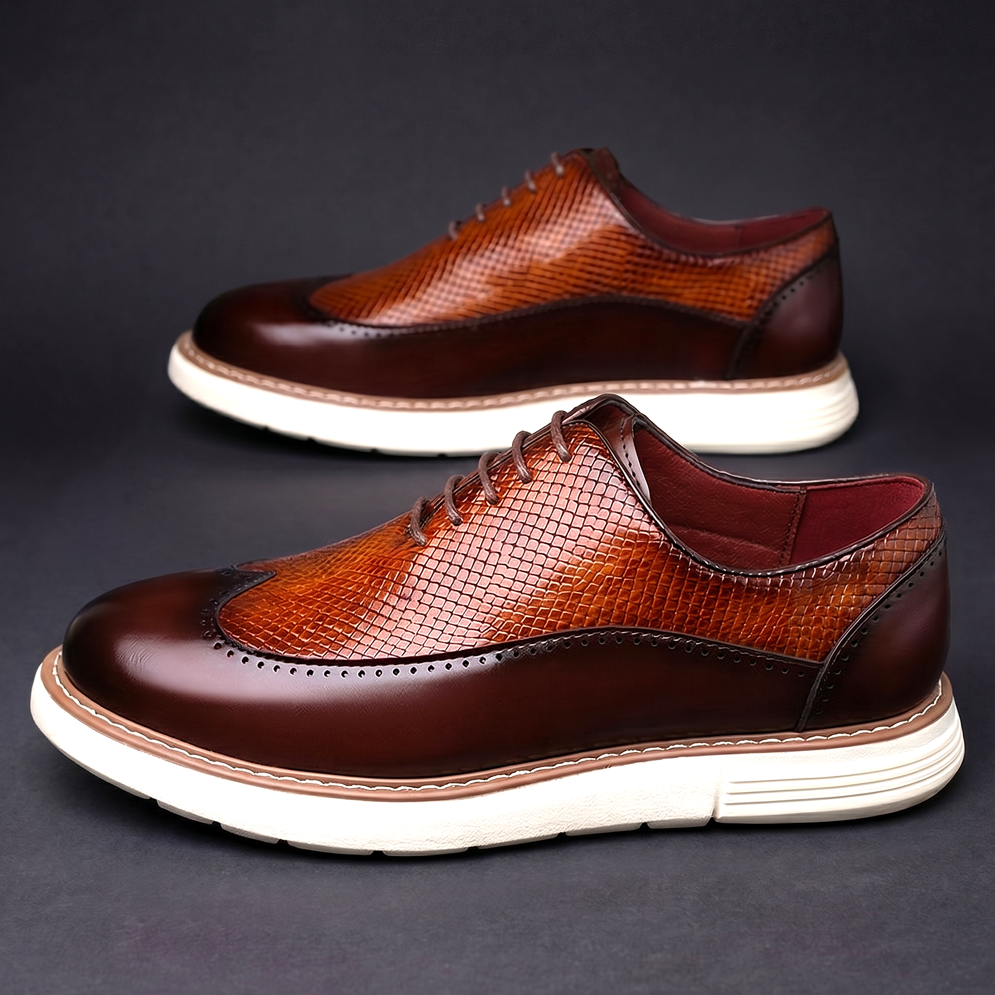 Baskets Brogue Effet Croco