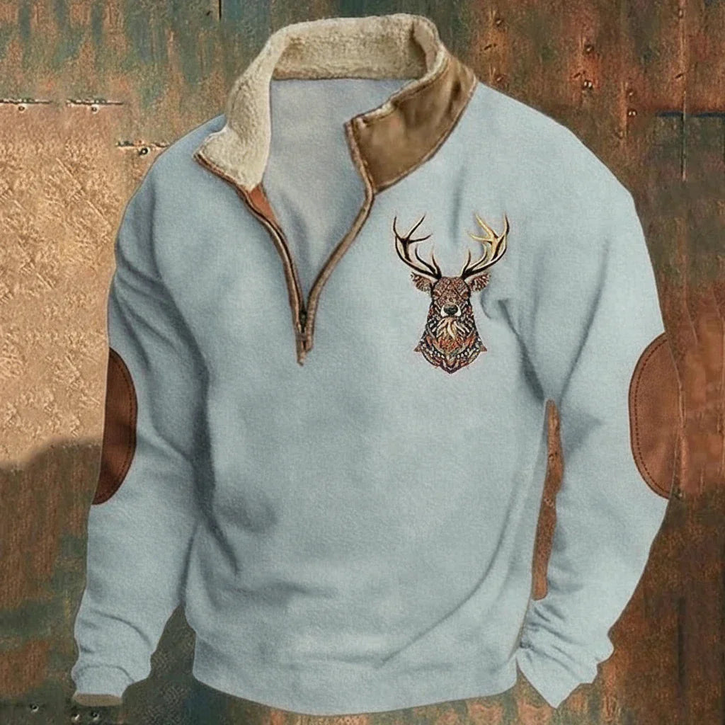 Jersey de Punto con Diseño de Ciervo