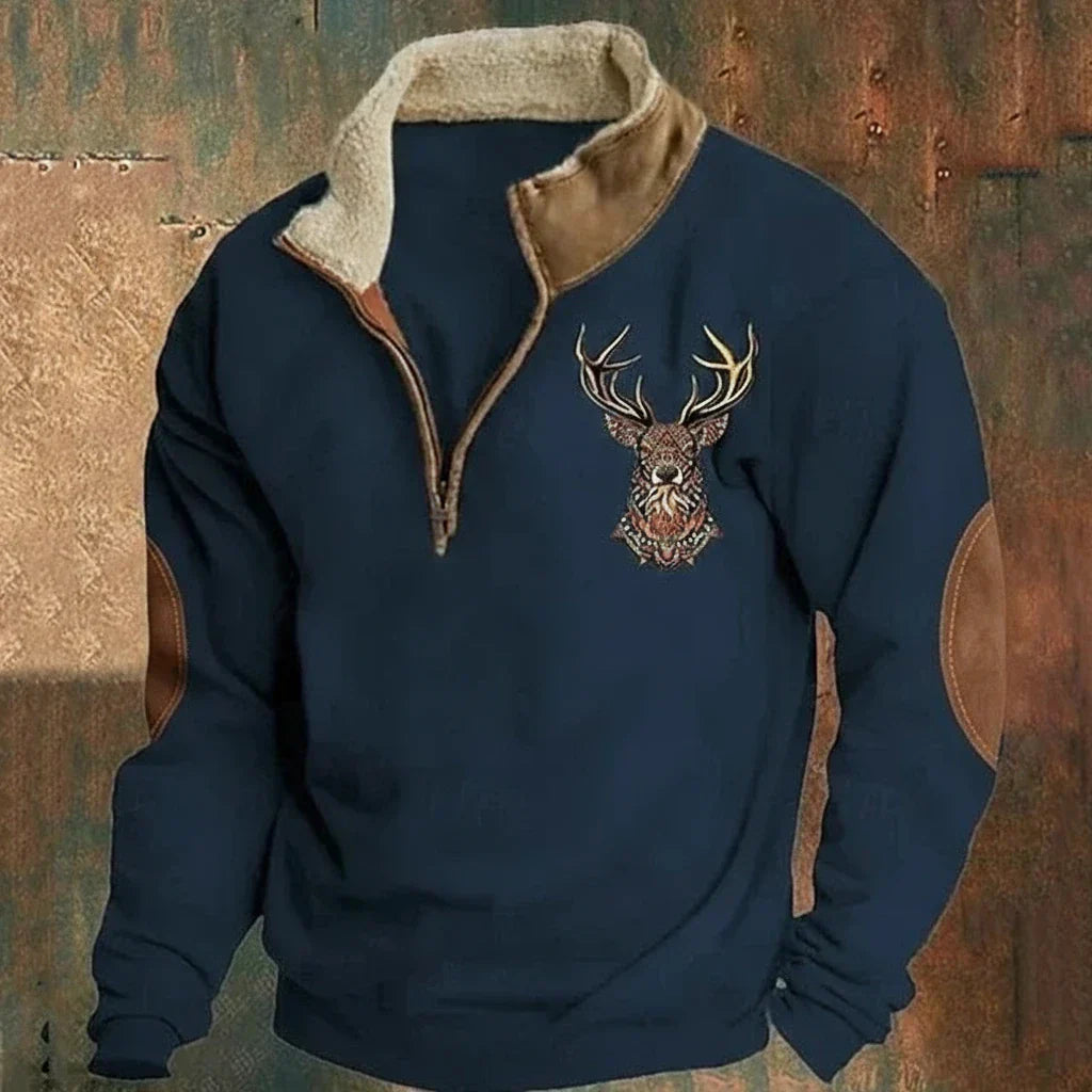 Jersey de Punto con Diseño de Ciervo