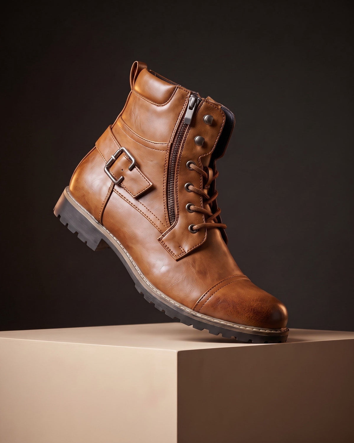 Bottines Lacées à Boucle