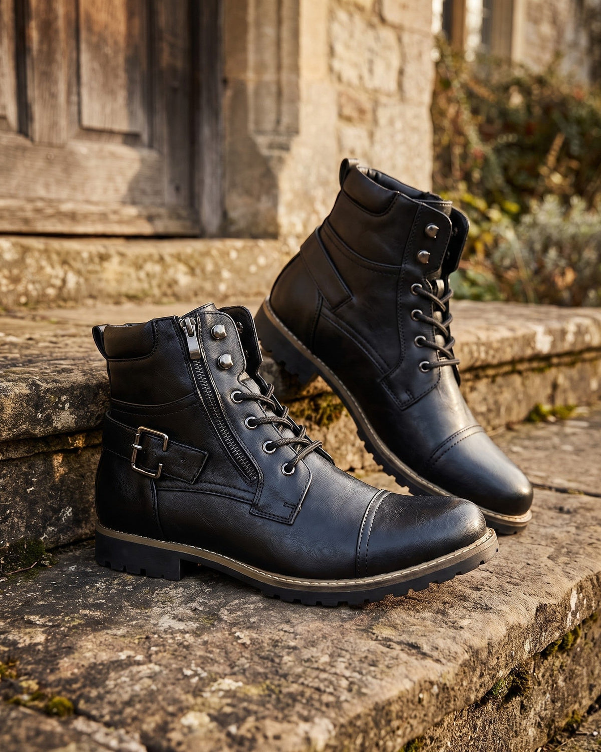 Bottines Lacées à Boucle