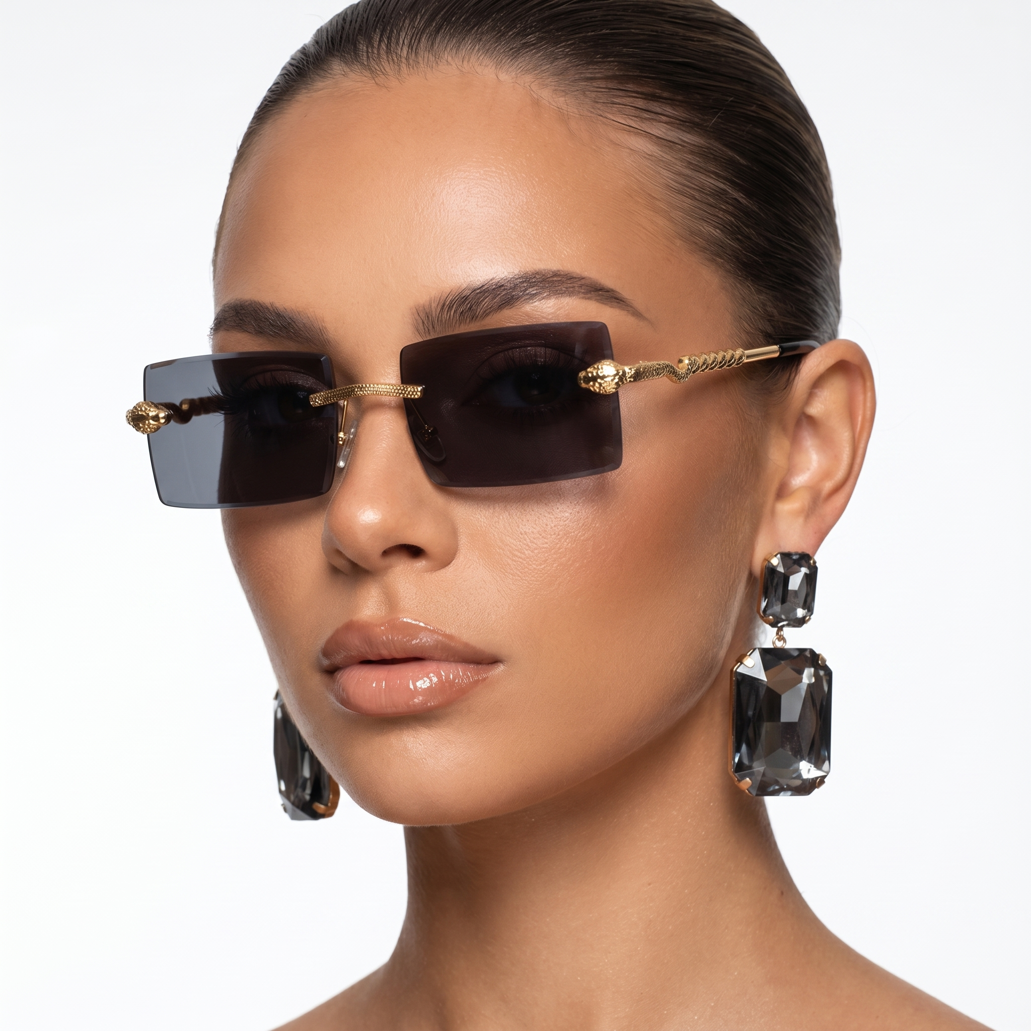 Lunettes de Soleil Rectangle Sans Monture