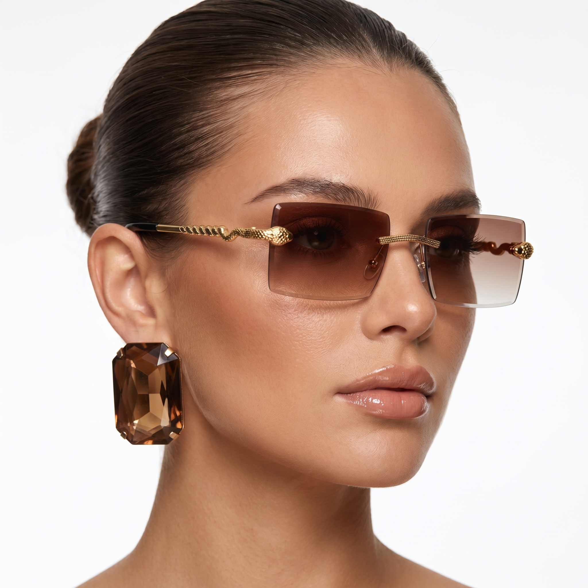 Lunettes de Soleil Rectangle Sans Monture