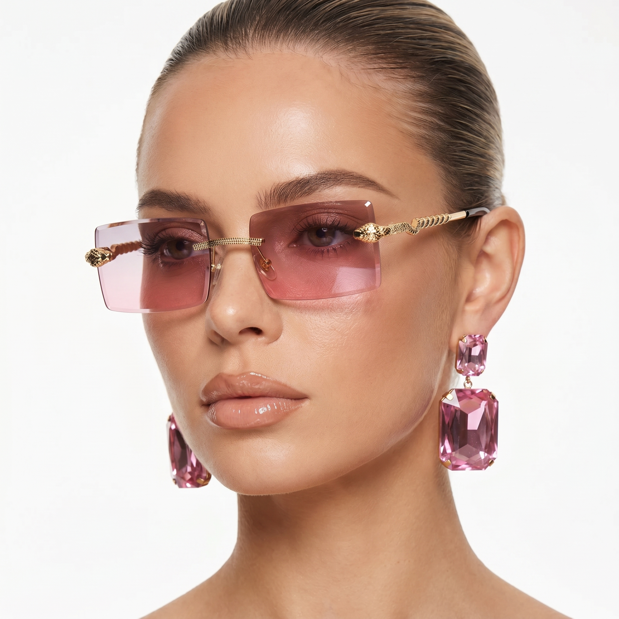 Lunettes de Soleil Rectangle Sans Monture