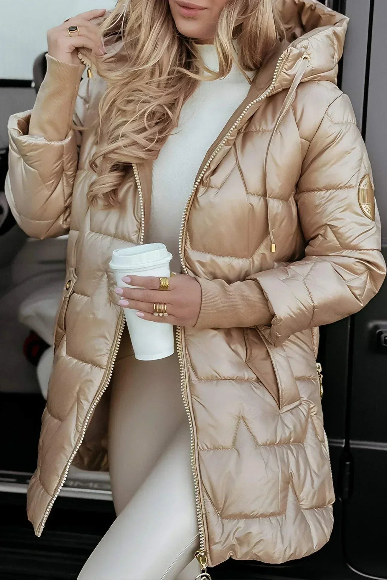Chaqueta Larga Acolchada Urbana