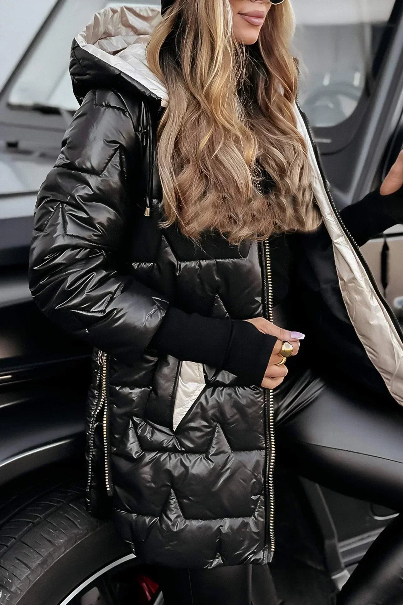 Chaqueta Larga Acolchada Urbana