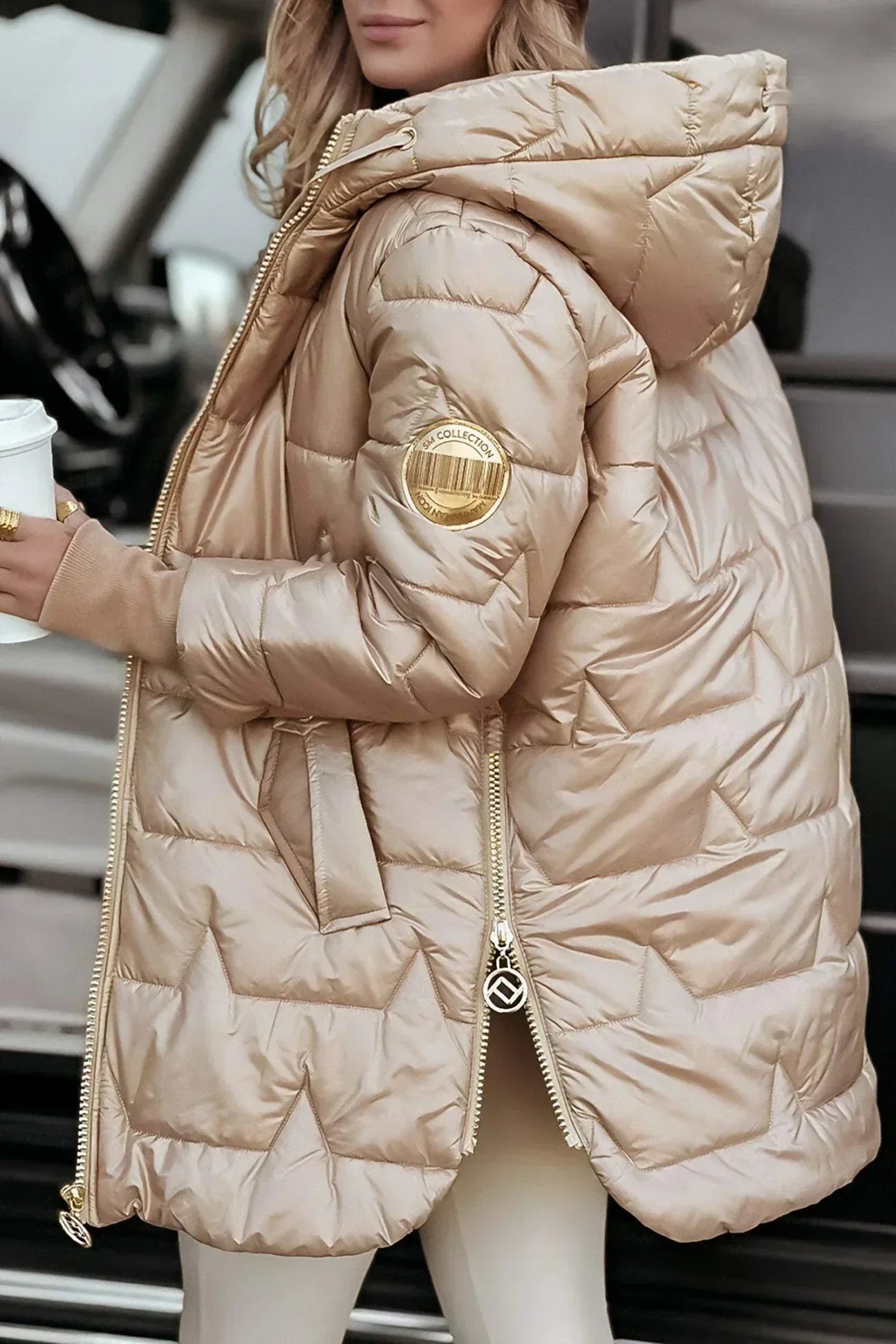 Chaqueta Larga Acolchada Urbana