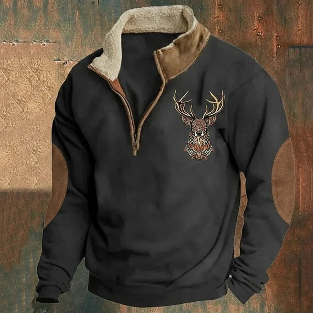 Jersey de Punto con Diseño de Ciervo